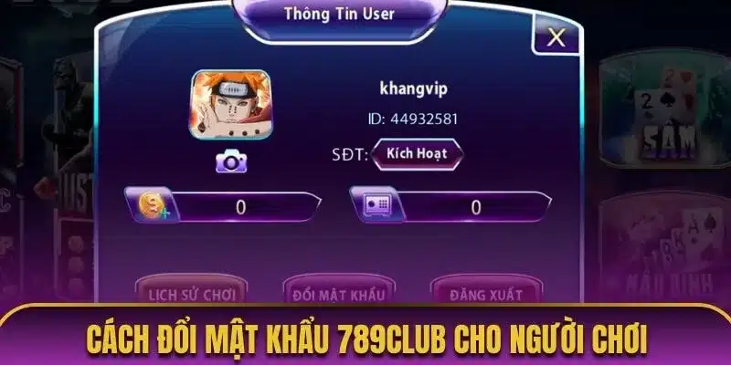 Cách đổi mật khẩu 789club