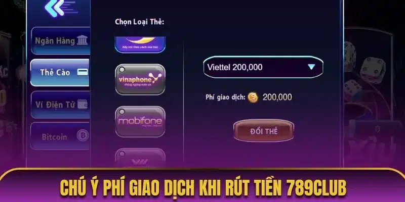 Chú ý phí giao dịch khi đổi thưởng tại cổng game