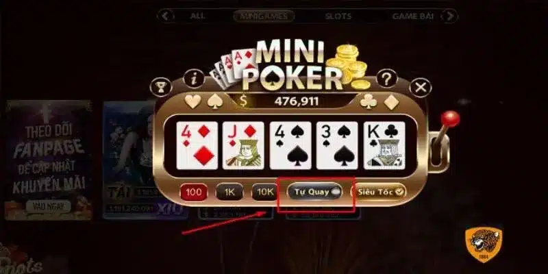 Mini Poker là sân chơi cá cược được rất nhiều người yêu thích